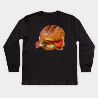 Food Chicken Burger Photo Kids Long Sleeve T-Shirt